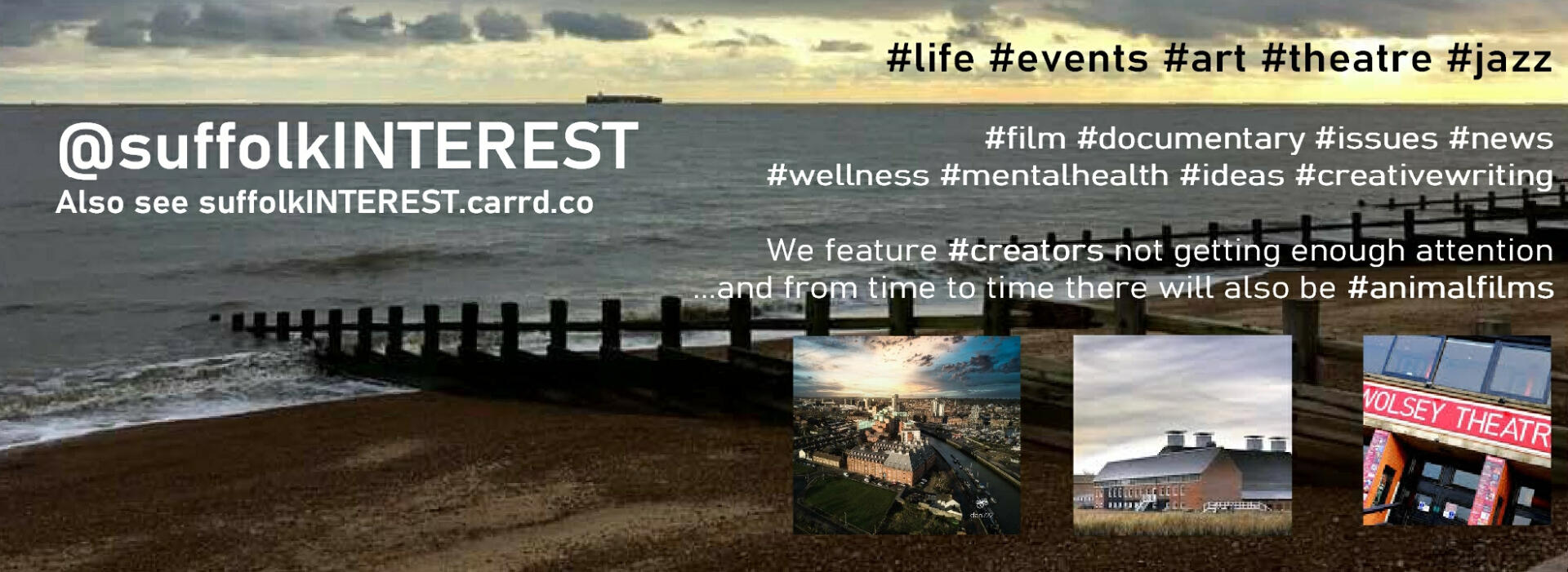 [@suffolkINTEREST](http://www.twitter.com/suffolkINTEREST) is #**arts** #**jazz** #**wellness** [@suffolkINTEREST](http://www.